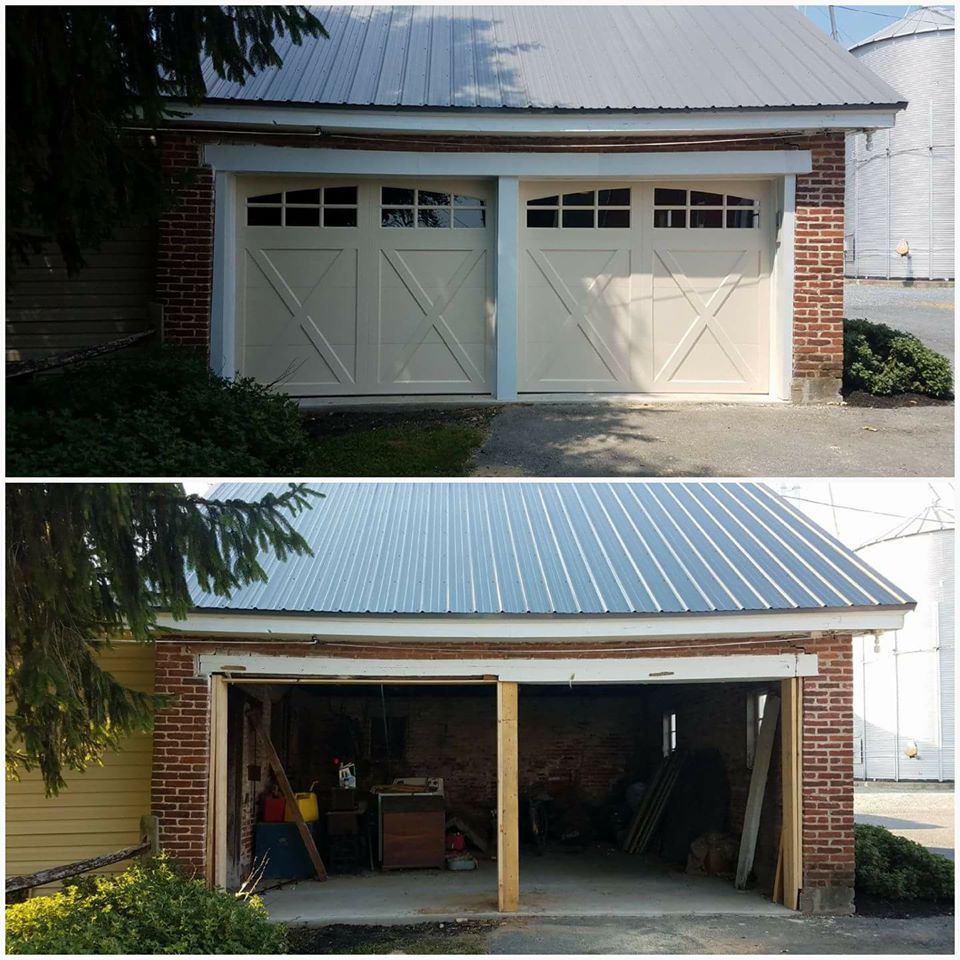 old vs. new garage doors
